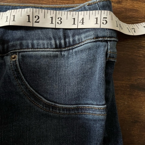 SPANX Distressed Ankle Skinny Jeans, Medium Wash pull on medium - Picture 9 of 16